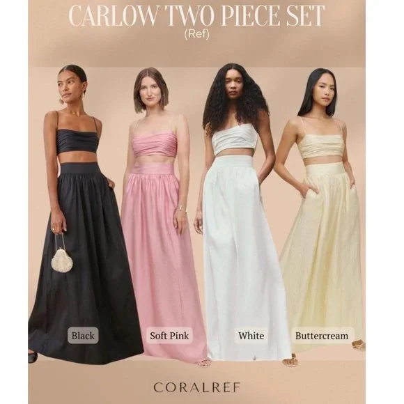 Reformation Carlow Two Piece Dress - Black - Picture 3 of 4